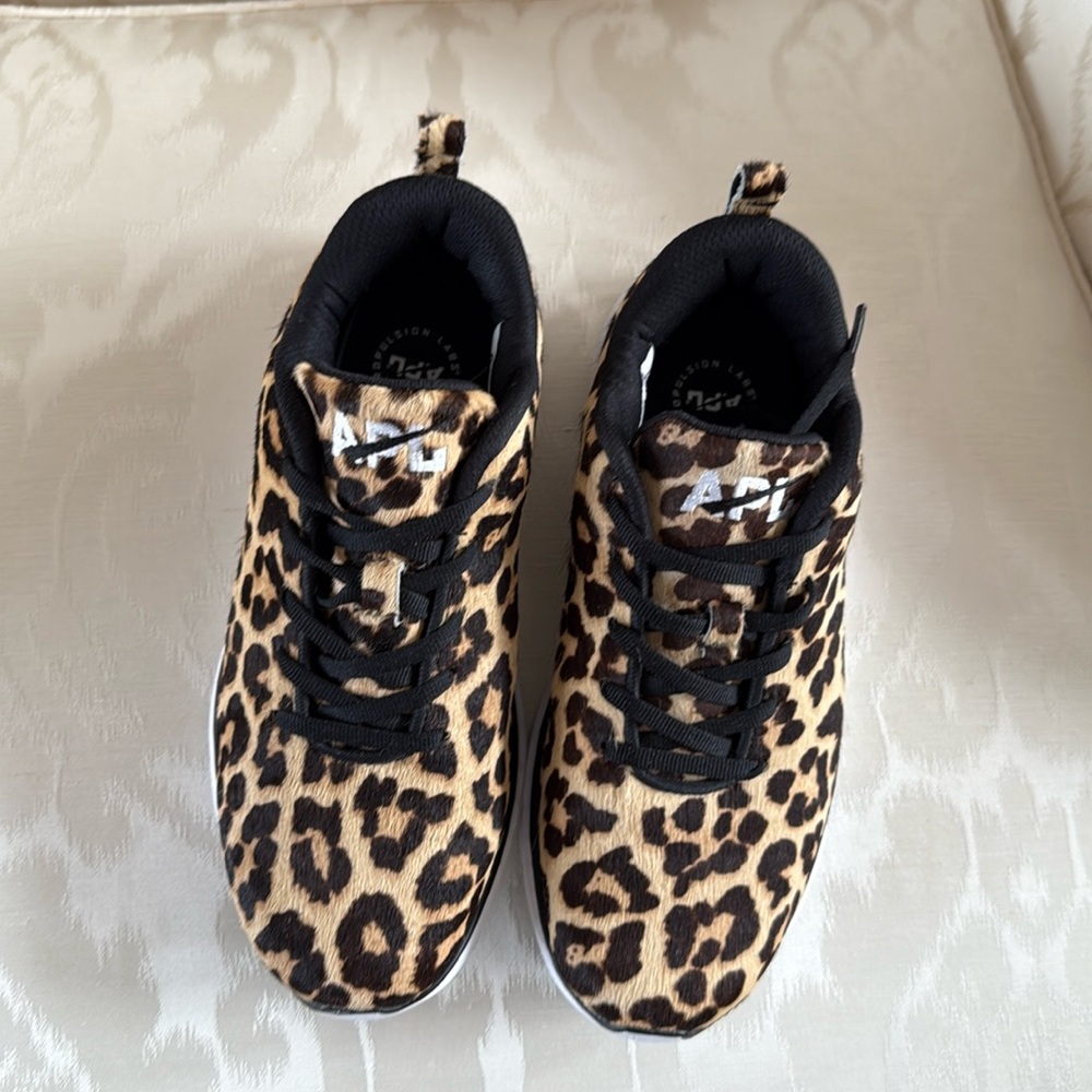 APL Techloom Pro Leopard-Print Calf Hair Sneakers Women's 7.5
